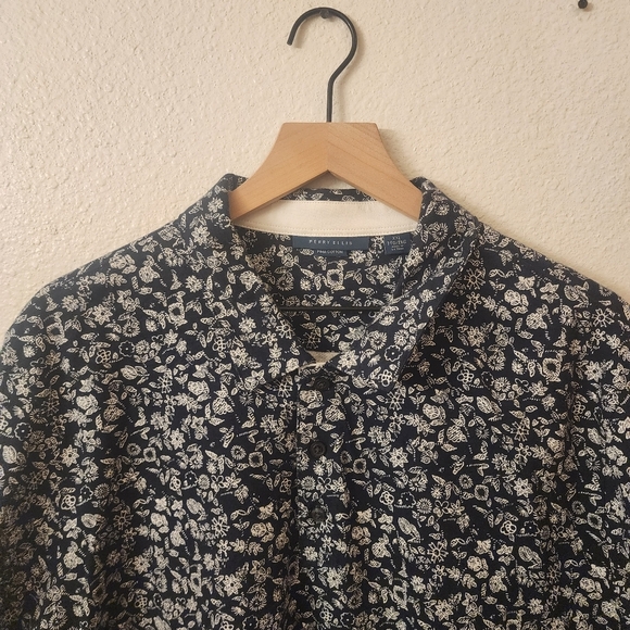 Perry Ellis Floral Pima Cotton Blend Black Polo Shirt Mens XXL - Picture 3 of 11
